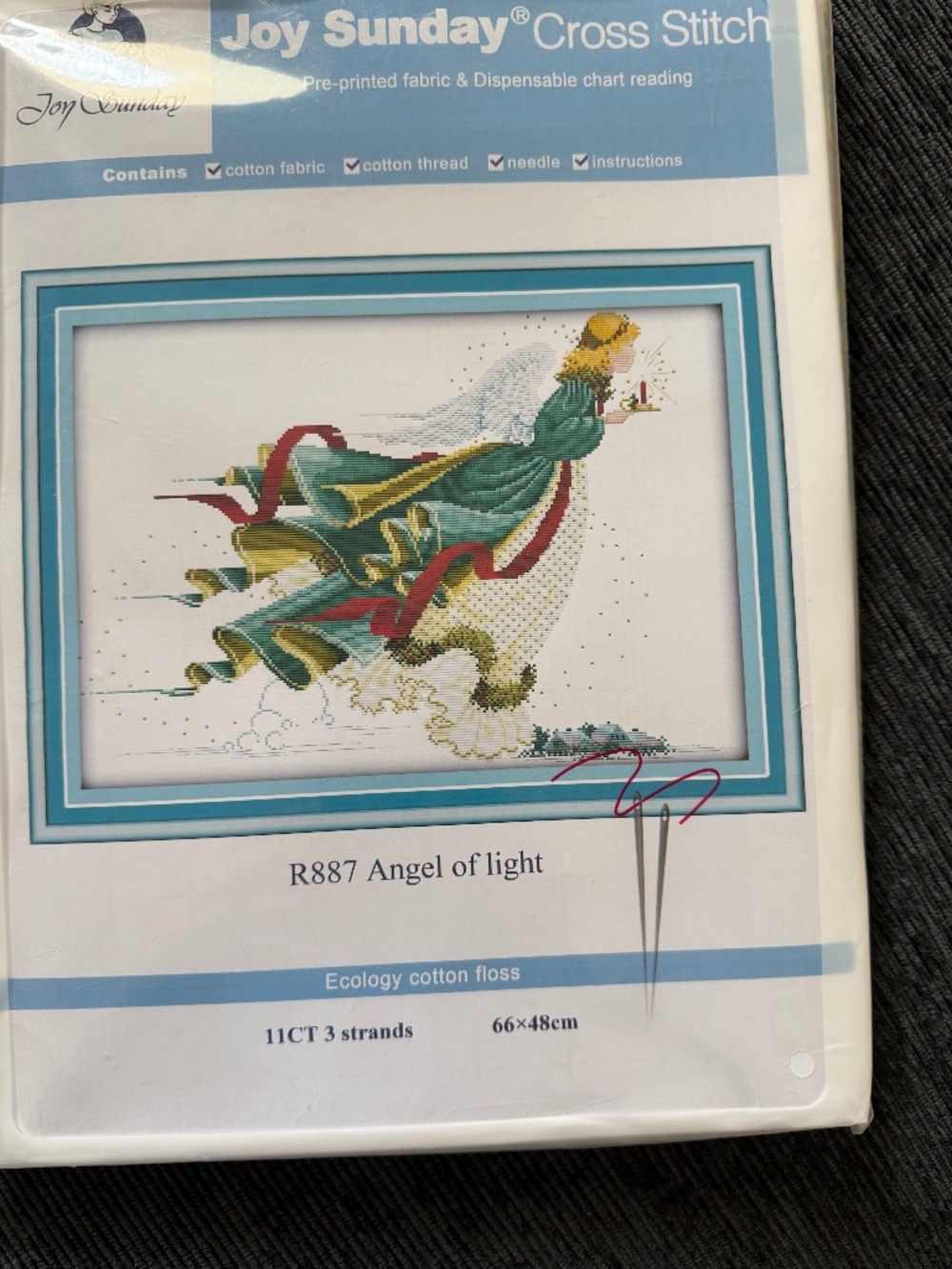 Angel Christmas Light Joy Sunday Cross Stitch Kit 11CT Pre-Printed Aid